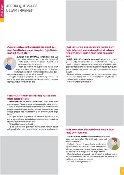 magazine mockup, annual report mockup with pink headers - Vektor, Bild