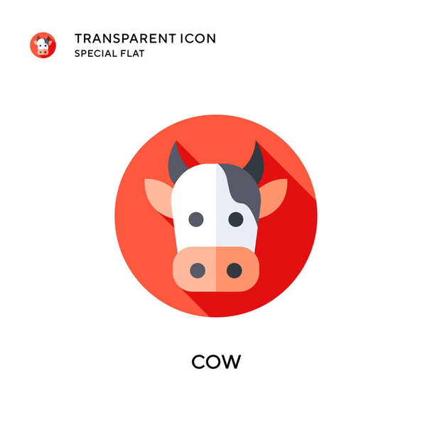 Cow vector icon. Flat style illustration. EPS 10 vector. - Vector, Image
