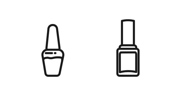 nail polish line icon set. nail polish cosmetics line icon - Vector, Image