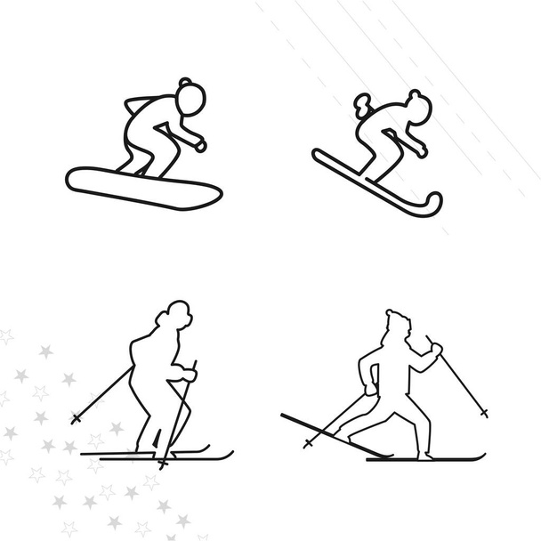 Extreme skiing Free Stock Vectors