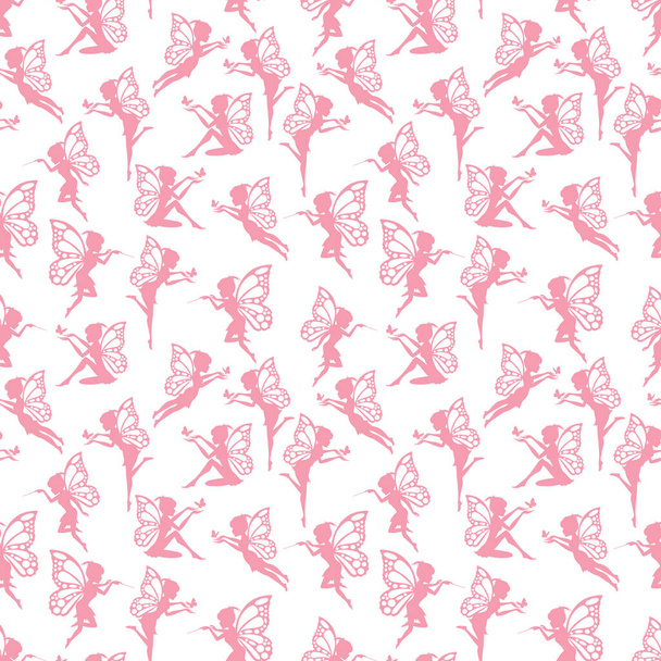seamless pattern with cute fairy ornament, copy space - Vektor, kép