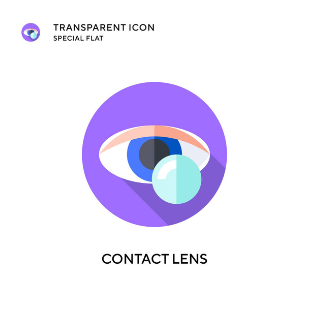 Contact lens vector icon. Flat style illustration. EPS 10 vector. - Vector, Image