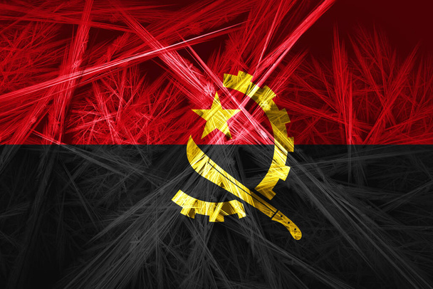 Флаг Анголы с абстрактной текстурой, цифровой фон - Фото, изображение