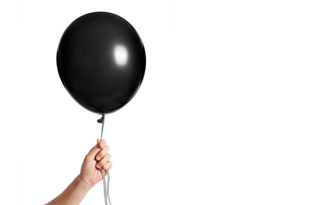 Inflatable black balloon, photo on the white background - Foto, Imagem