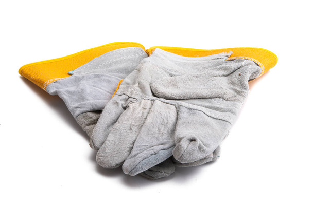 gants de travail de protection isolés sur fond blanc - Photo, image