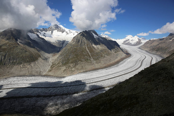 Ο παγετώνας Aletsch στις Άλπεις του Bernese. Ελβετία. Ευρώπη - Φωτογραφία, εικόνα