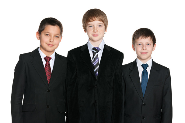 Handsome young boys in black suits - Photo, Image