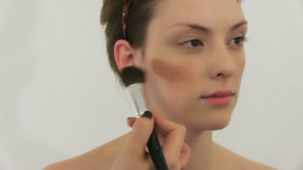 nő arcát alkotják - Felvétel, videó