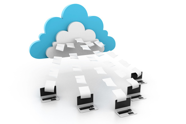 Cloud computing met gegevens overbrengen - Fotoğraf, Görsel