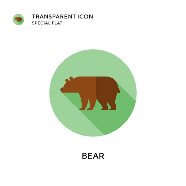 Bear vector icon. Flat style illustration. EPS 10 vector. - Vector, Image