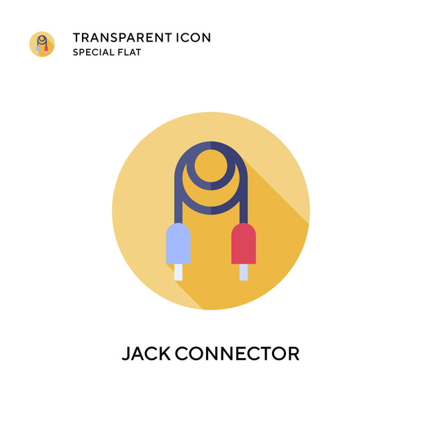 Jack conector vector icono. Ilustración de estilo plano. EPS 10 vector. - Vector, imagen