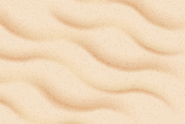 Patrón de textura de arena de mar beige claro, vista superior de fondo texturizado playa de arena con espacio de copia - Vector, imagen