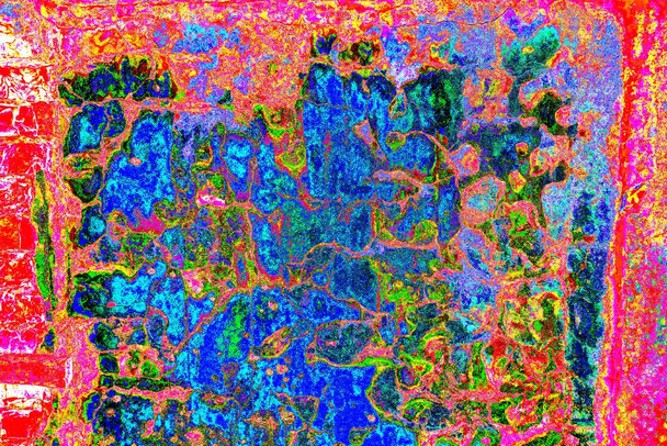 Бетонная стена с эффектом шума и неоновых цветов - Фото, изображение