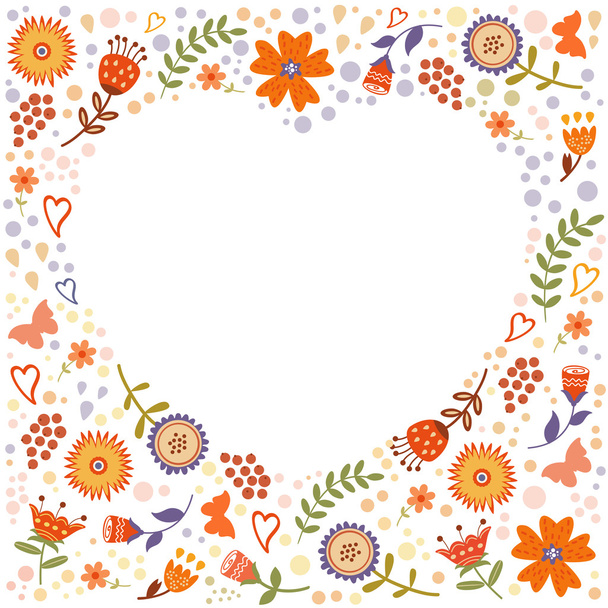 Decorative floral frame - Vektor, Bild