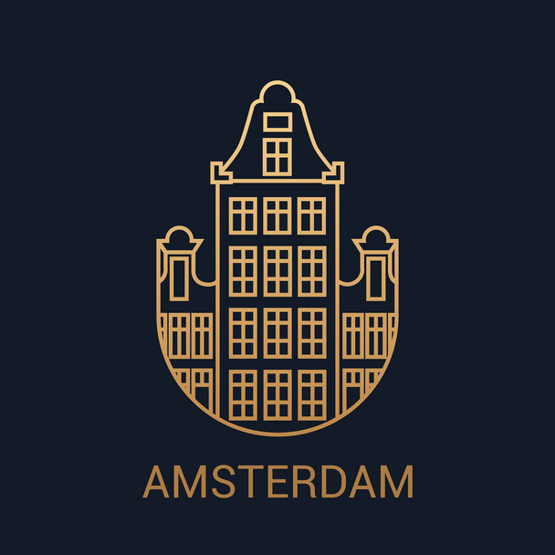 Ікона столиці Нідерландів - Амстердам. Розкішне місто піктограма. - Вектор, зображення