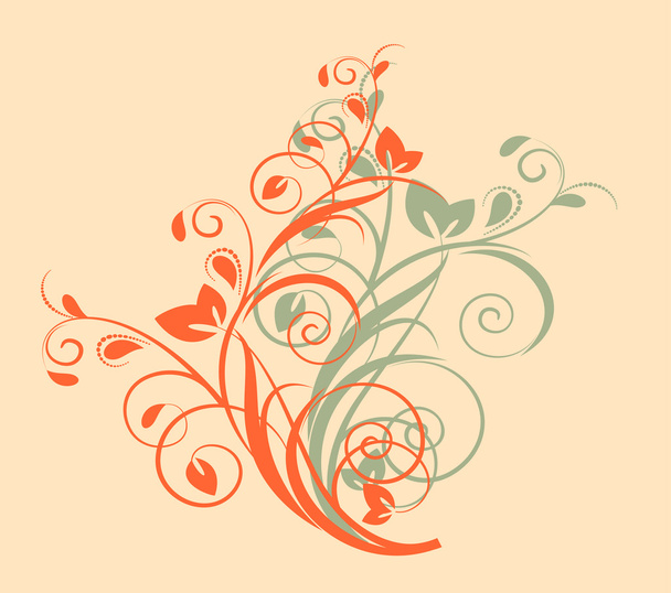 Floral pattern with decorative branch. Vector illustration. - Vettoriali, immagini