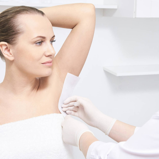 Hair removal depilation. Female skin routine. Bodycare - Fotó, kép