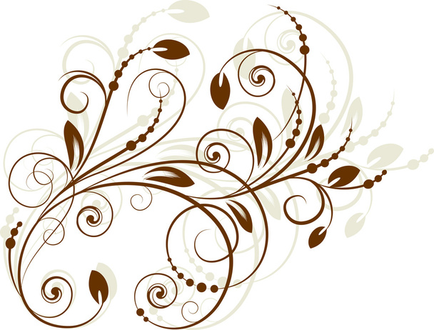 Floral pattern with decorative branch. Vector illustration. - Vetor, Imagem