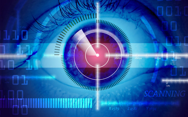 skaner oczu - bezpieczeństwo internetu - Zdjęcie, obraz
