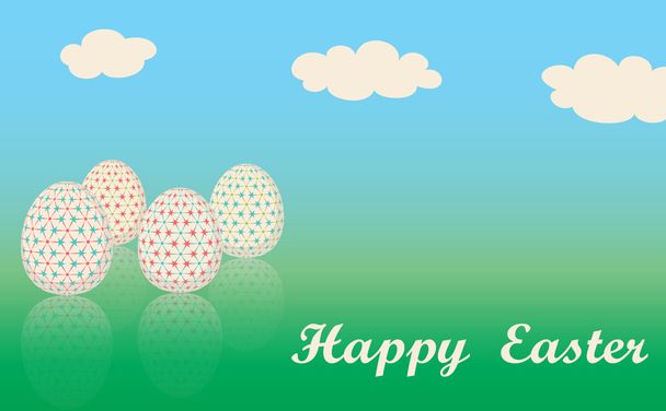 Easter card with egg - 写真・画像