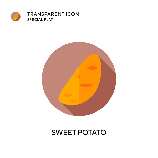 Icona del vettore della patata dolce. Illustrazione in stile piatto. Vettore EPS 10. - Vettoriali, immagini