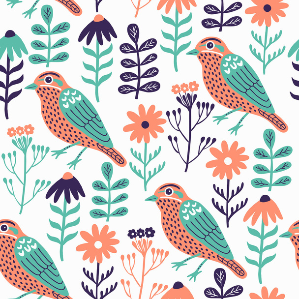 Bird seamless pattern. - Vector, Image