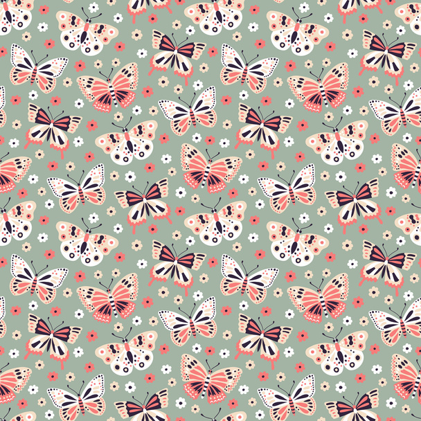 Butterfly seamless pattern - Vector, Image