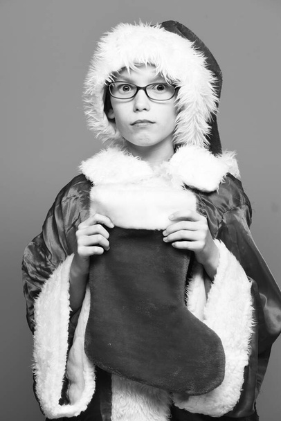 young cute santa claus boy - Фото, изображение