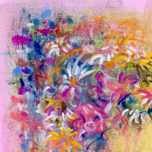 Abstract painting with floral motif - Photo, Image