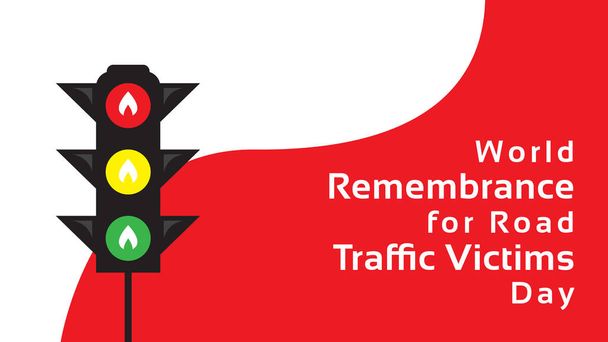 Trafik kurbanları için Dünya Anma Günü. Vektör illüstrasyonu - Vektör, Görsel