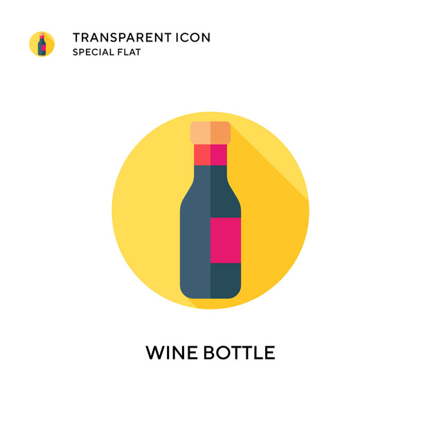 Icona vettore bottiglia di vino. Illustrazione in stile piatto. Vettore EPS 10. - Vettoriali, immagini