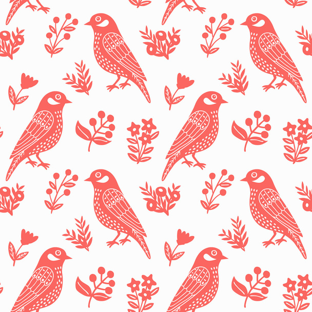 Bird seamless pattern. - Vetor, Imagem