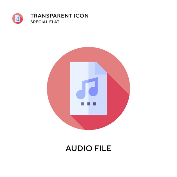 Audio file vector icon. Flat style illustration. EPS 10 vector. - Vector, Image