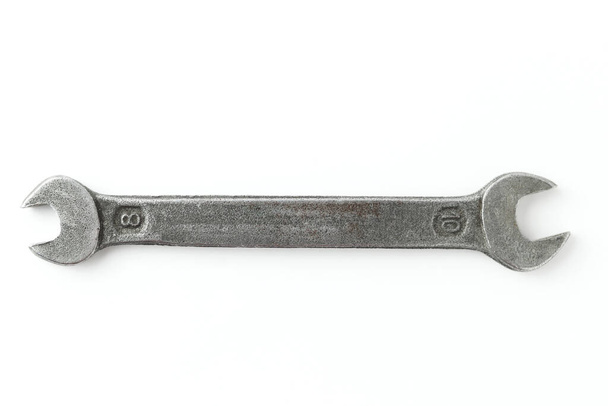 Wrench isolated on white background. View from above. - Photo, Image