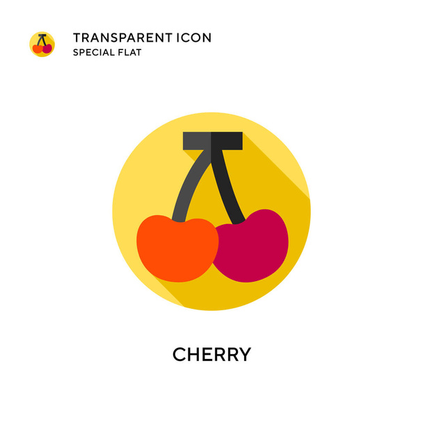 Cherry vector icon. Flat style illustration. EPS 10 vector. - Vector, Image
