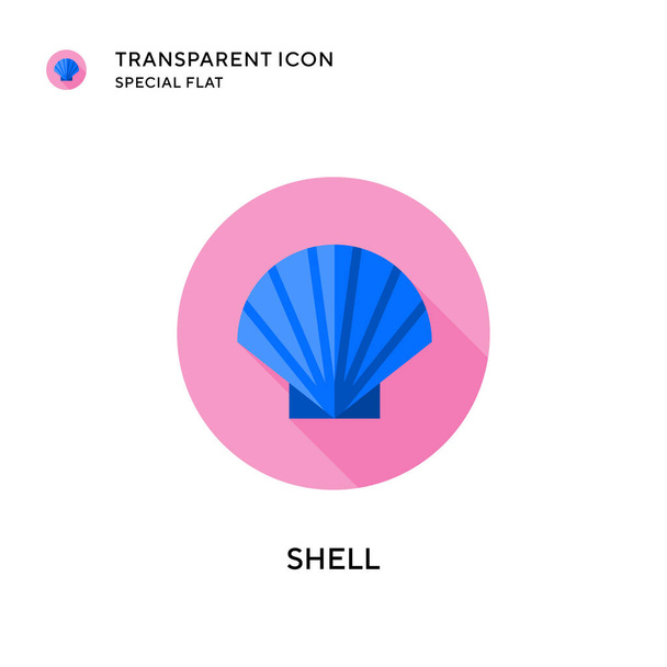 Shell vector icon. Flat style illustration. EPS 10 vector. - Vector, Image