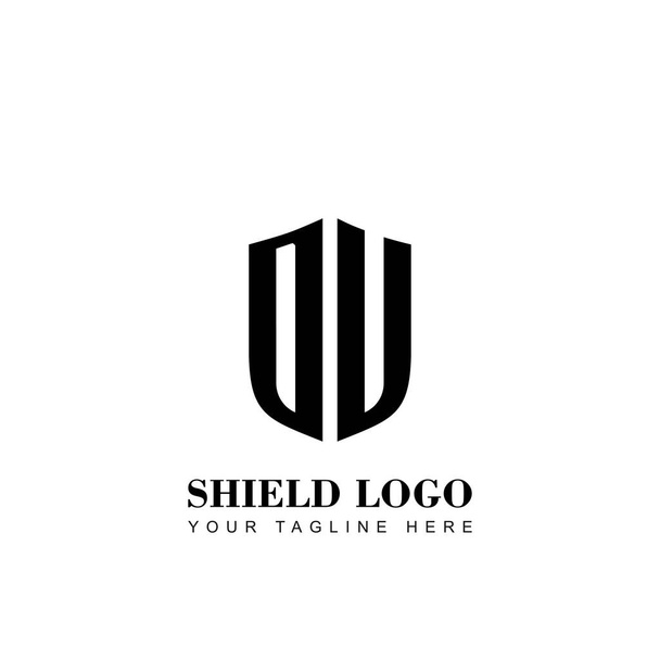  Initial Letter DU Shield logo template - Vector, Image