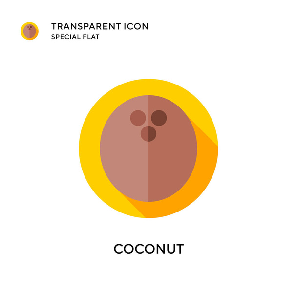 Icona vettoriale del cocco. Illustrazione in stile piatto. Vettore EPS 10. - Vettoriali, immagini