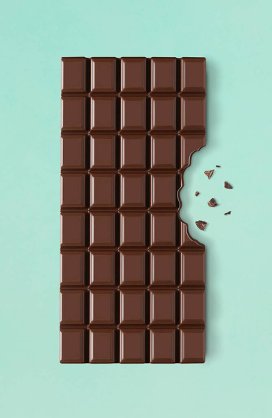 Chocolate bar with missing bite - Photo, Image