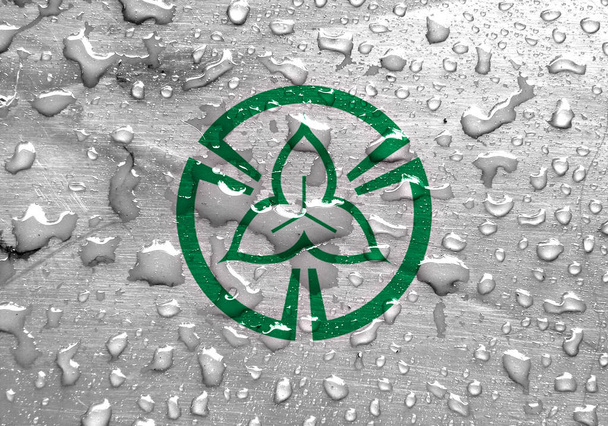 флаг Токородзавы с капельками дождя - Фото, изображение