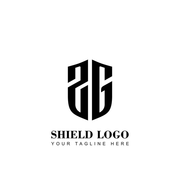  Plantilla inicial del logotipo de ZG Letter Shield - Vector, Imagen