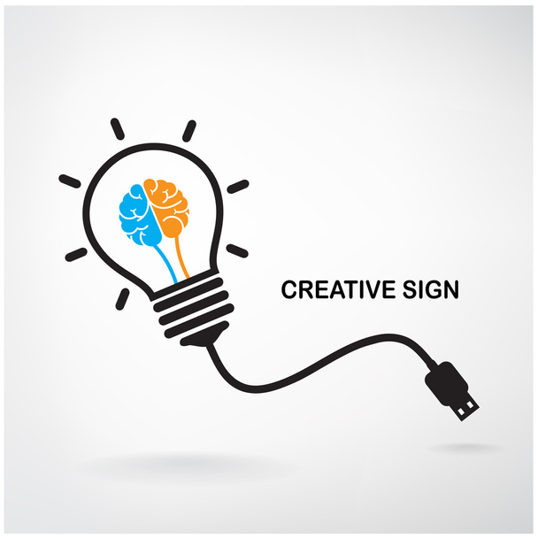 signo de bombilla creativa
 - Vector, Imagen