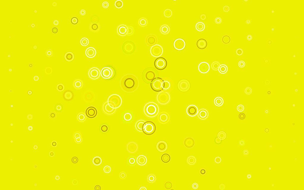 Světle zelená, žluté vektorové pozadí s tečkami. Moderní abstraktní ilustrace s barevnými kapkami vody. Design pro plakát, banner webových stránek. - Vektor, obrázek