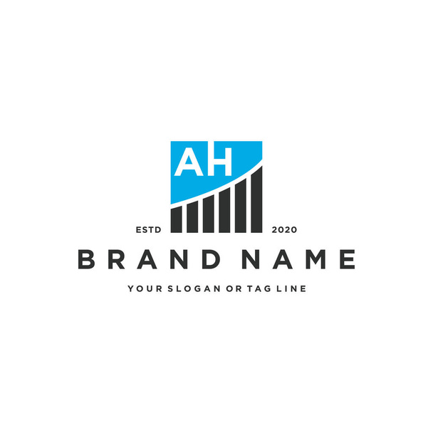lettre AH chart modèle vectoriel de conception de logo financier - Vecteur, image