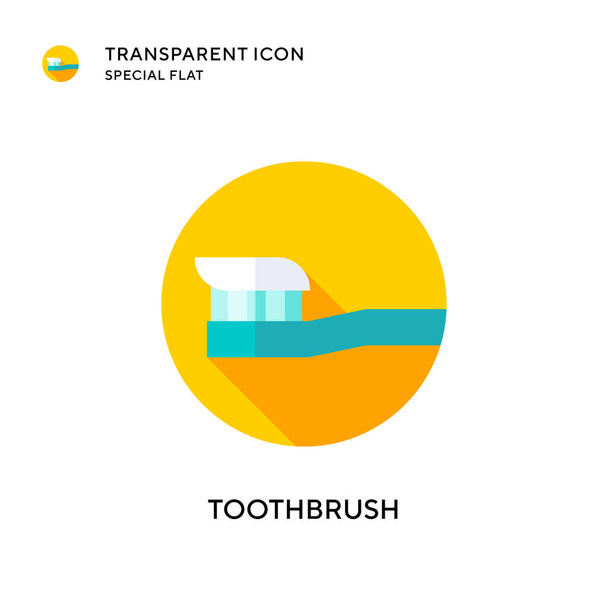 Icono de vector de cepillo de dientes. Ilustración de estilo plano. EPS 10 vector. - Vector, imagen