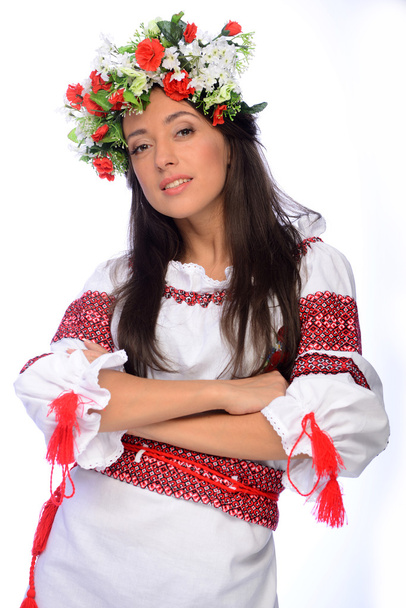 girl in Ukrainian costume - Photo, Image
