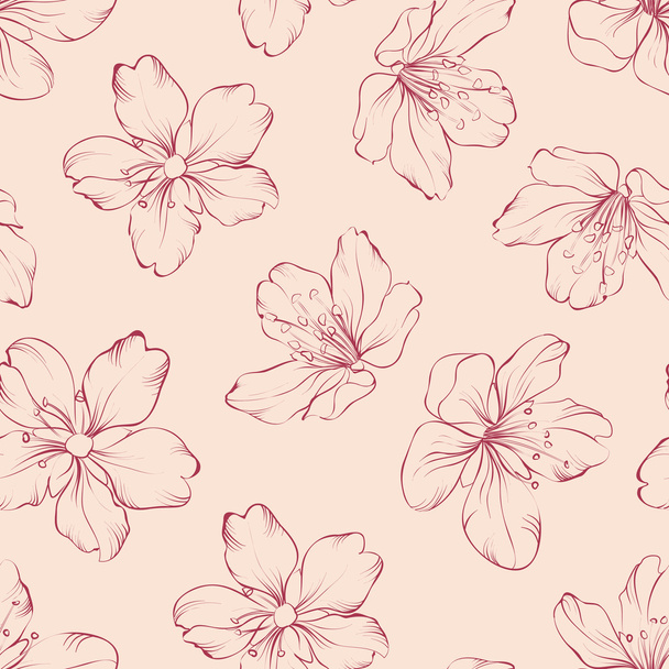 Cherry blossom seamless pattern. - Vector, afbeelding