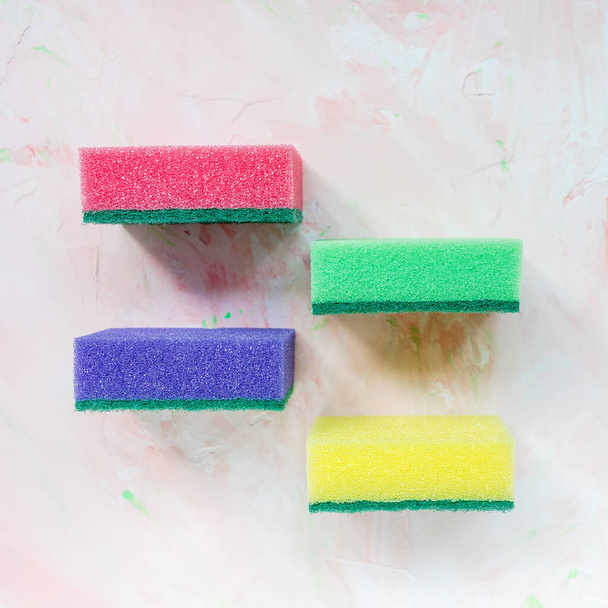 New colorful sponges for dishwashing and cleaning - Valokuva, kuva