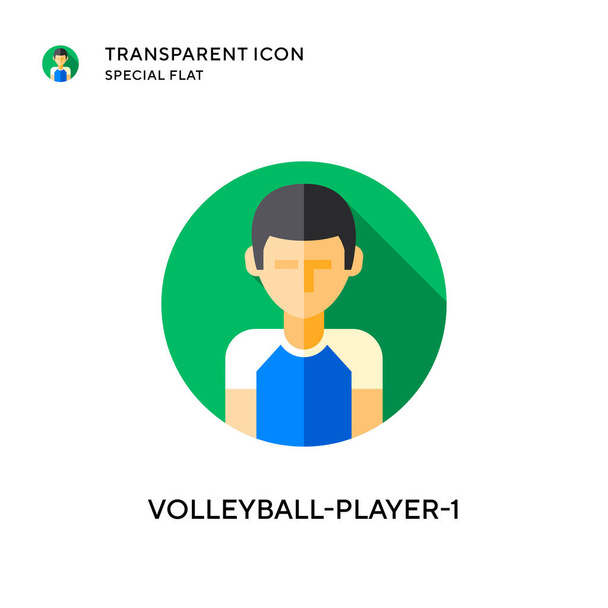 Voleibol-jugador-1 icono de vector. Ilustración de estilo plano. EPS 10 vector. - Vector, imagen