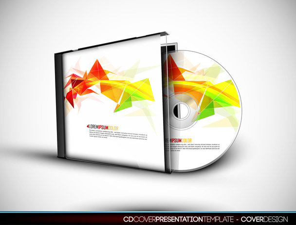 Σχεδιασμός εξωφύλλου CD με τρισδιάστατο πρότυπο παρουσίασης - Διάνυσμα, εικόνα
